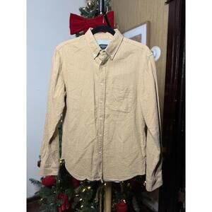 Club Monaco Men's Casual Button-Down Shirt Tan Size Medium
